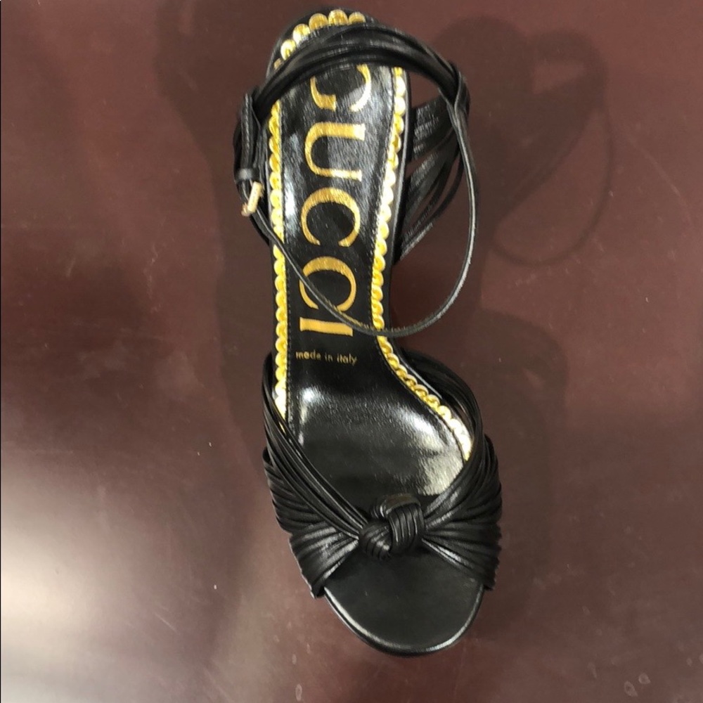 Gucci Crawford knotted leather platform sandals - Picture 7 of 9